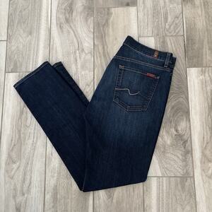 Seven 7 For All Mankind Mens Adrien Dark Blue Slim Tapered Fit Denim Jeans Sz 34